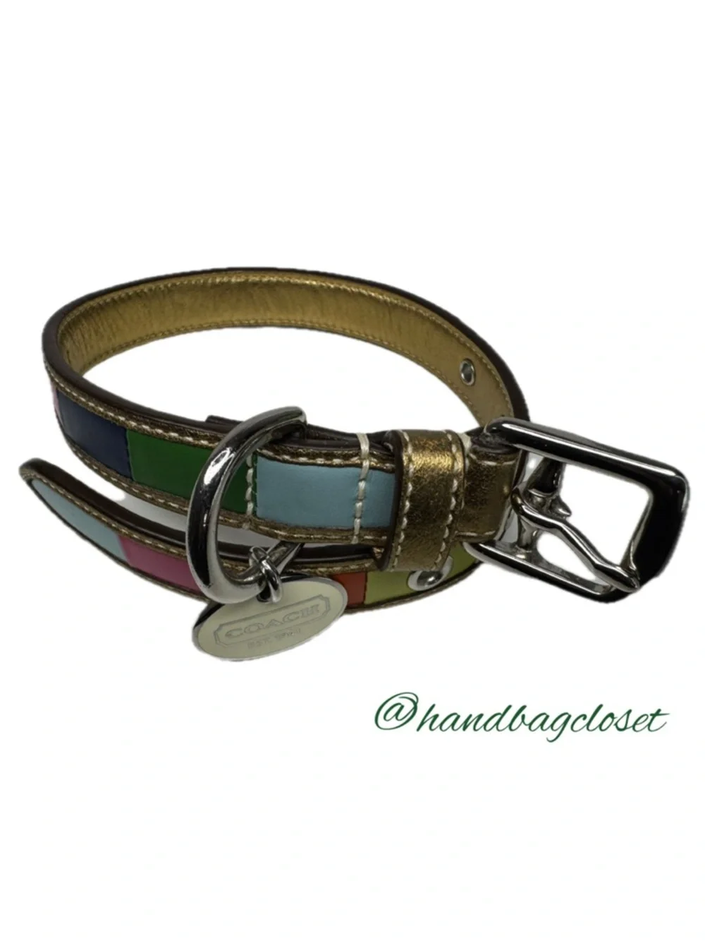 Coach Legacy Color Block Leather Y2K Vintage Rare Size Small Dog Collar